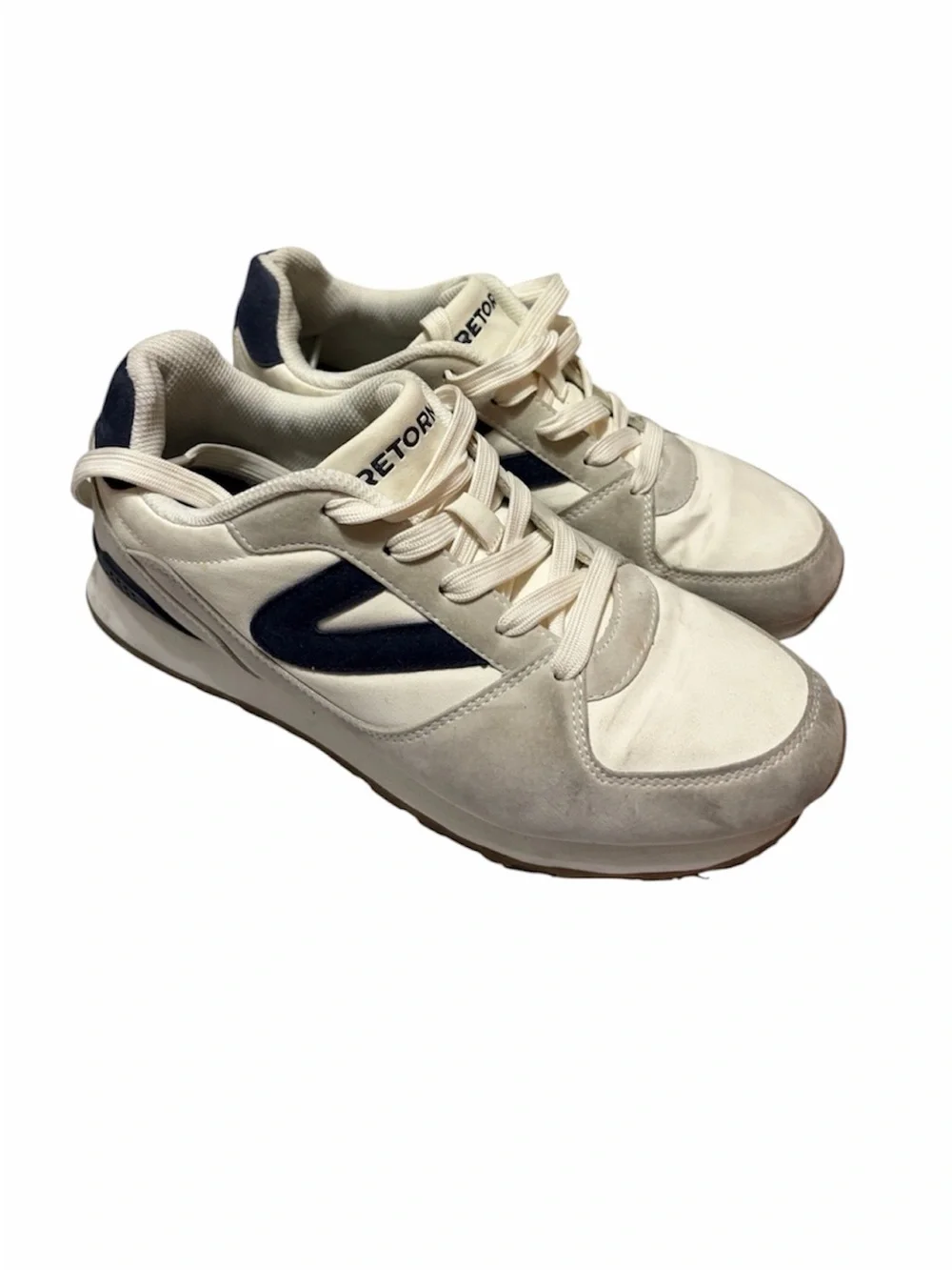 Tretorn Lillian White Navy Retro Comfort Sneakers Sz 9 Women